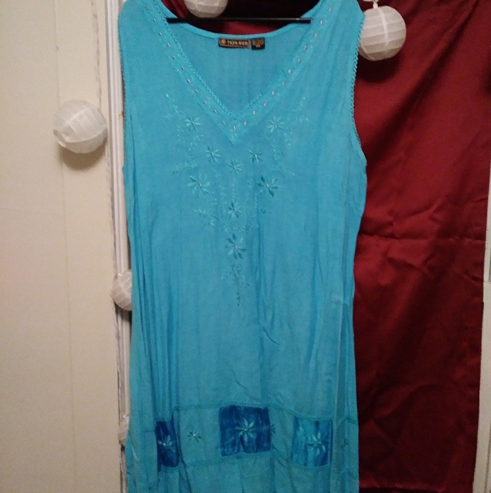 Sleeveless Blue Dress